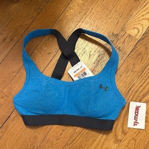 Under Armour Blue & Black Crossback Sports Bra